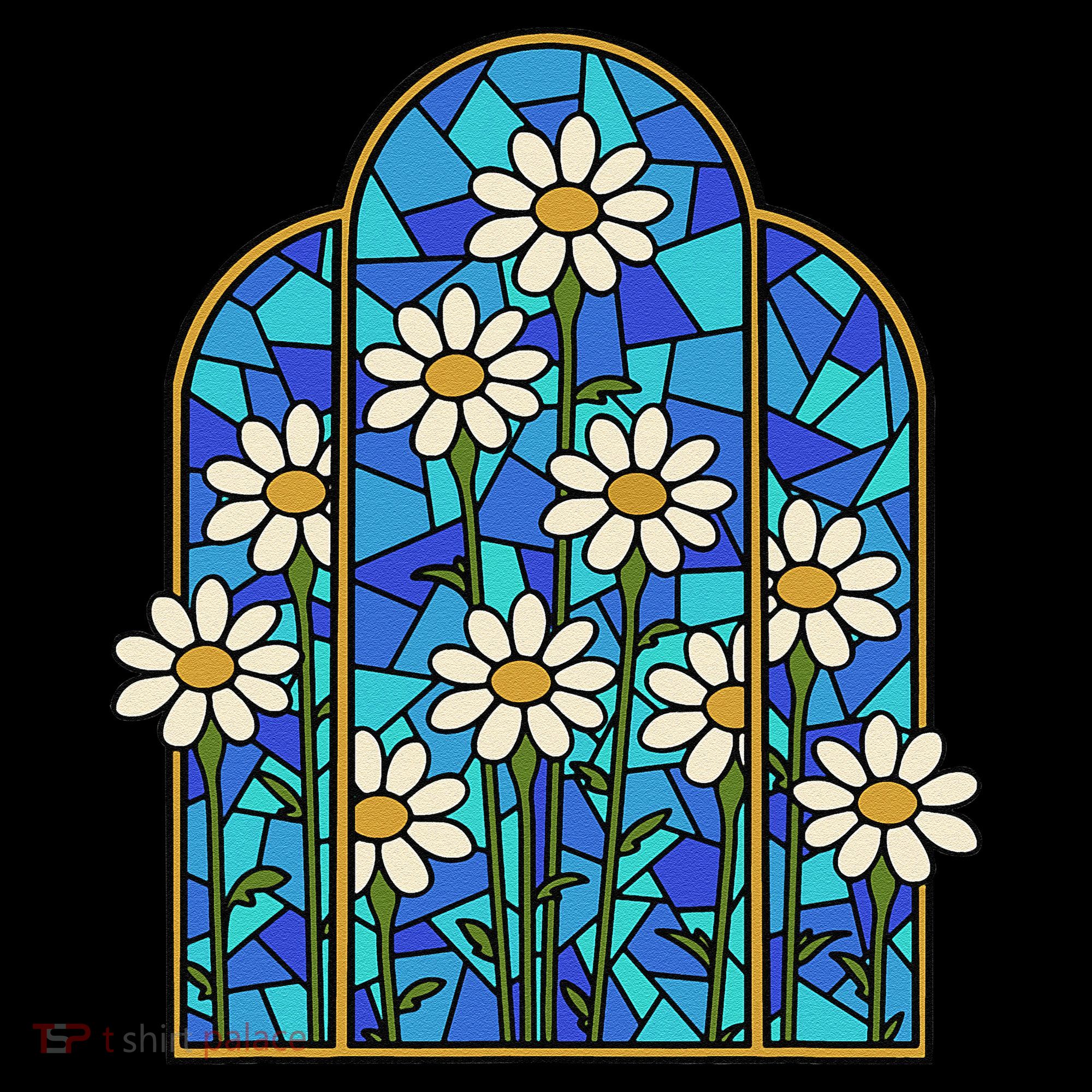 White Wildflower Flower Mosaic Church Window Coffee Mug