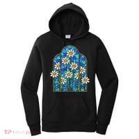 White Wildflower Flower Mosaic Church Window Women's Hoodie thumb 0