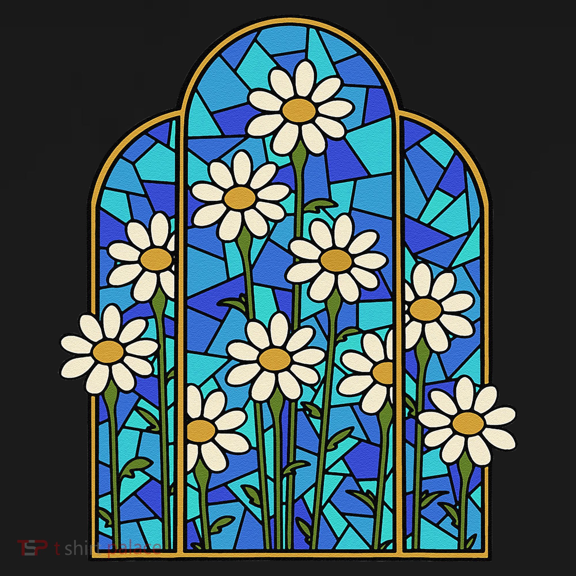 White Wildflower Flower Mosaic Church Window Women's Hoodie