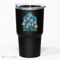White Wildflower Flower Mosaic Church Window Tumbler thumb 0