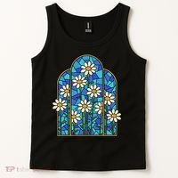 White Wildflower Flower Mosaic Church Window Tank Top thumb 2