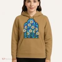 White Wildflower Flower Mosaic Church Window Hoodie thumb 5