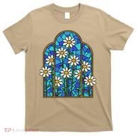 White Wildflower Flower Mosaic Church Window T-Shirt thumb 0