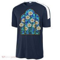 White Wildflower Flower Mosaic Church Window Sport-Tek Competitor United Soccer Jersey thumb 2