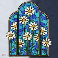 White Wildflower Flower Mosaic Church Window Sport-Tek Competitor United Soccer Jersey thumb 4