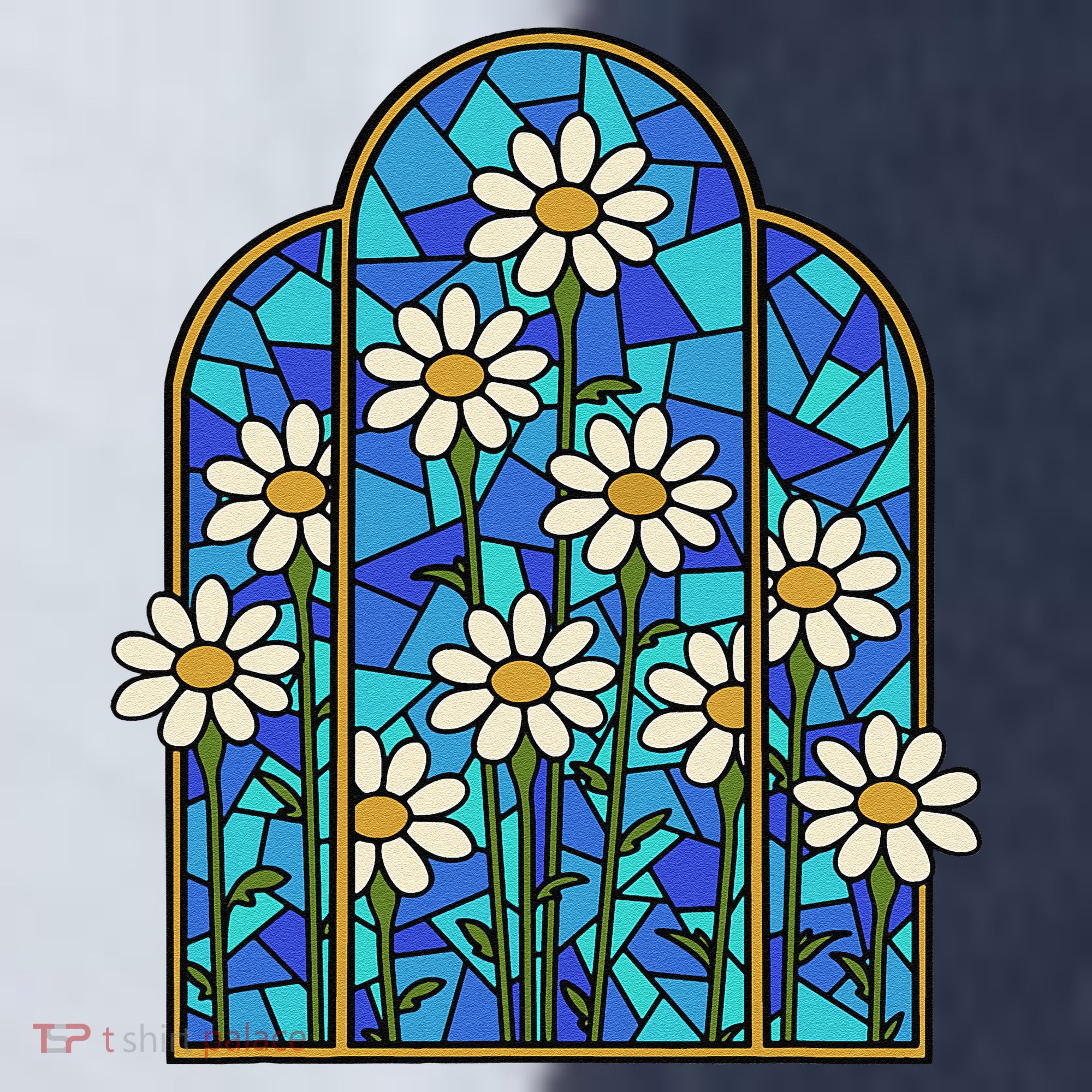 White Wildflower Flower Mosaic Church Window Sport-Tek Competitor United Soccer Jersey