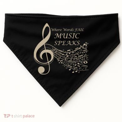 Where Words Fail Music Speaks Musical Music Notes USA-Made Doggie Bandana