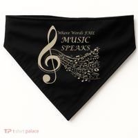Where Words Fail Music Speaks Musical Music Notes USA-Made Doggie Bandana thumb 0