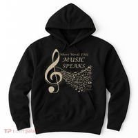 Where Words Fail Music Speaks Musical Music Notes Hoodie thumb 0