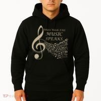 Where Words Fail Music Speaks Musical Music Notes Hoodie thumb 2