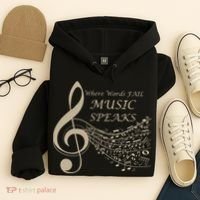 Where Words Fail Music Speaks Musical Music Notes Hoodie thumb 4