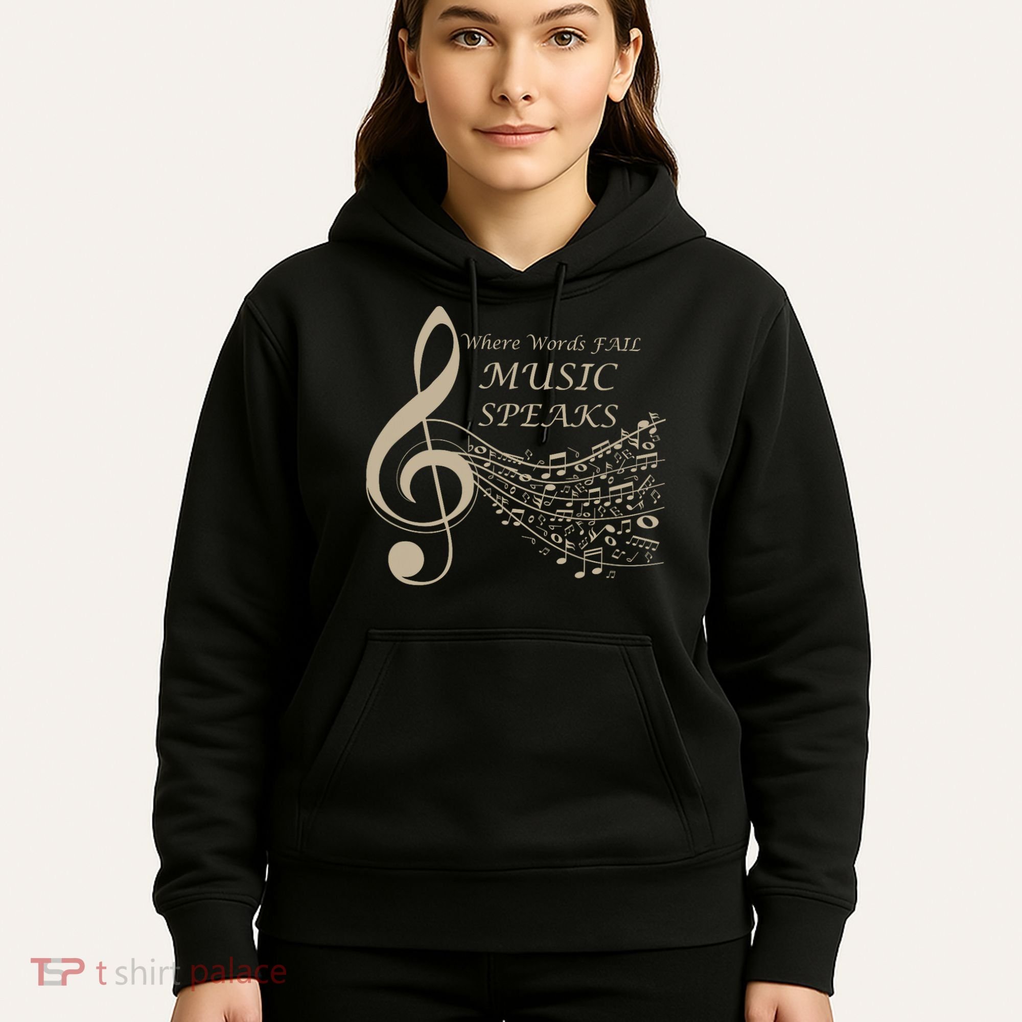 Where Words Fail Music Speaks Musical Music Notes Hoodie