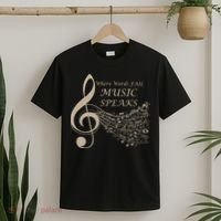 Where Words Fail Music Speaks Musical Music Notes T-Shirt thumb 2