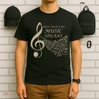 Where Words Fail Music Speaks Musical Music Notes T-Shirt thumb 6