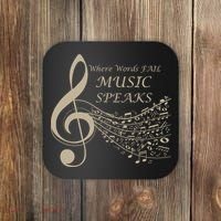 Where Words Fail Music Speaks Musical Music Notes Coaster thumb 0