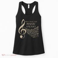 Where Words Fail Music Speaks Musical Music Notes Women's Tank Top thumb 0