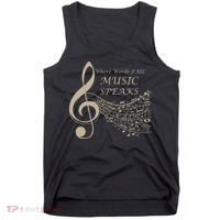 Where Words Fail Music Speaks Musical Music Notes Tank Top thumb 0