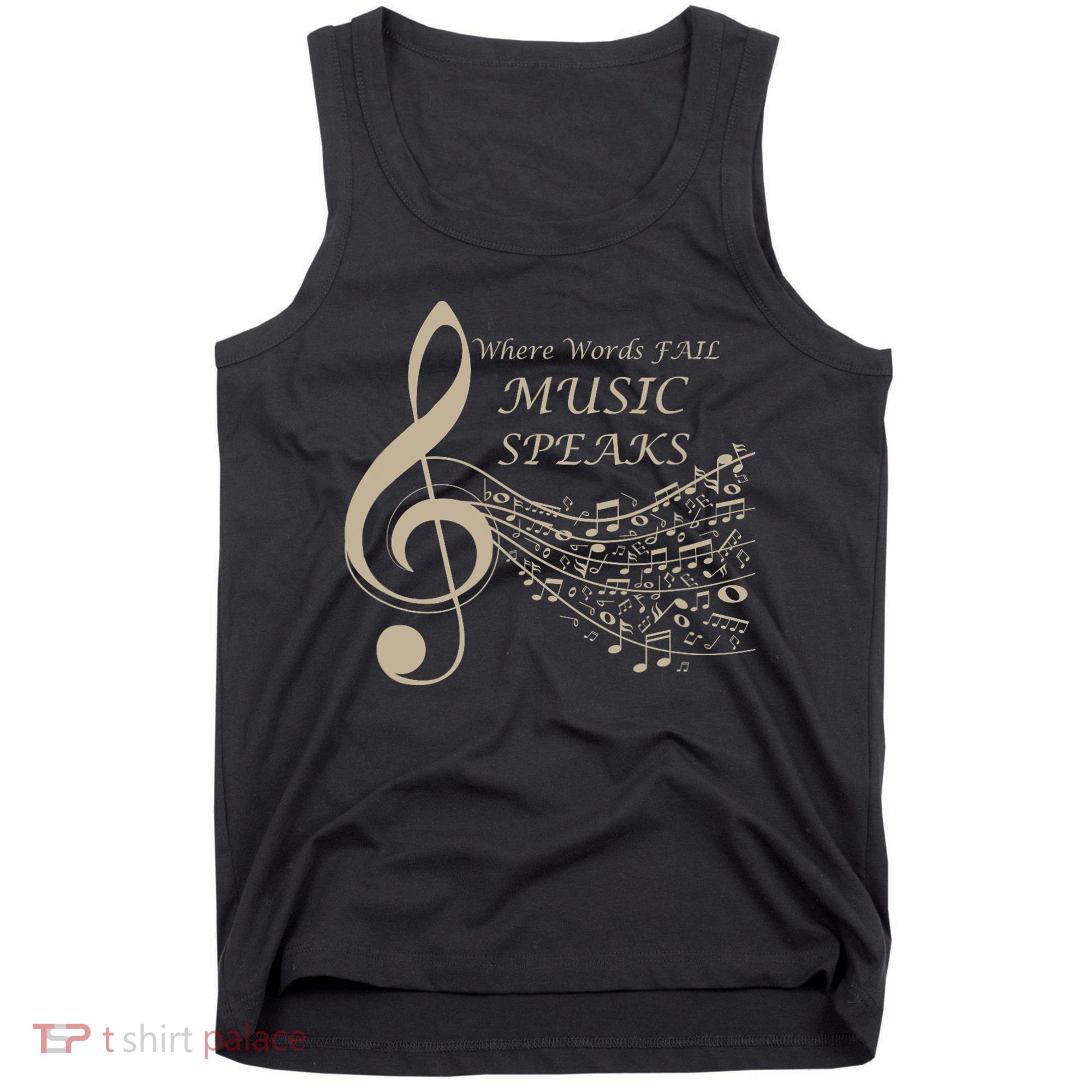 Where Words Fail Music Speaks Musical Music Notes Tank Top