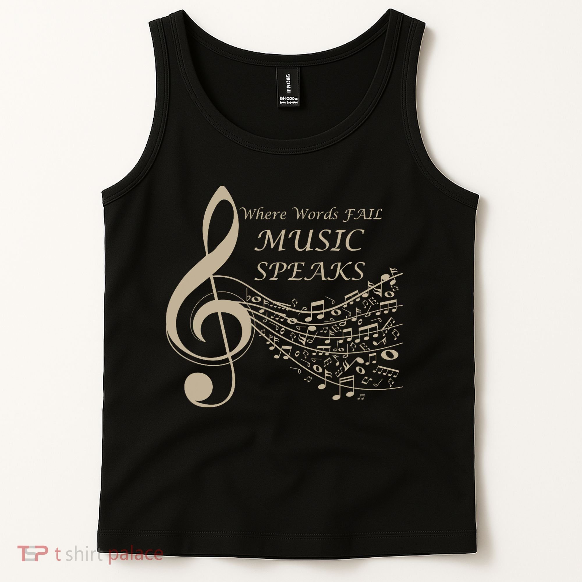 Where Words Fail Music Speaks Musical Music Notes Tank Top