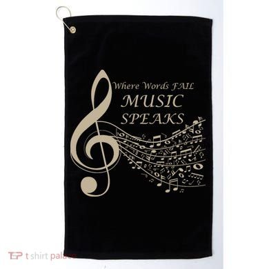 Where Words Fail Music Speaks Musical Music Notes Golf Towel