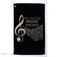 Where Words Fail Music Speaks Musical Music Notes Golf Towel thumb 0