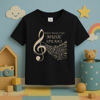 Where Words Fail Music Speaks Musical Music Notes Toddler T-Shirt thumb 3