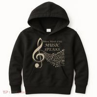 Where Words Fail Music Speaks Musical Music Notes Kids Hoodie thumb 0