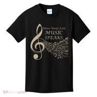 Where Words Fail Music Speaks Musical Music Notes Kids T-Shirt thumb 0