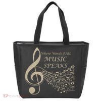 Where Words Fail Music Speaks Musical Music Notes Tote Bag thumb 0