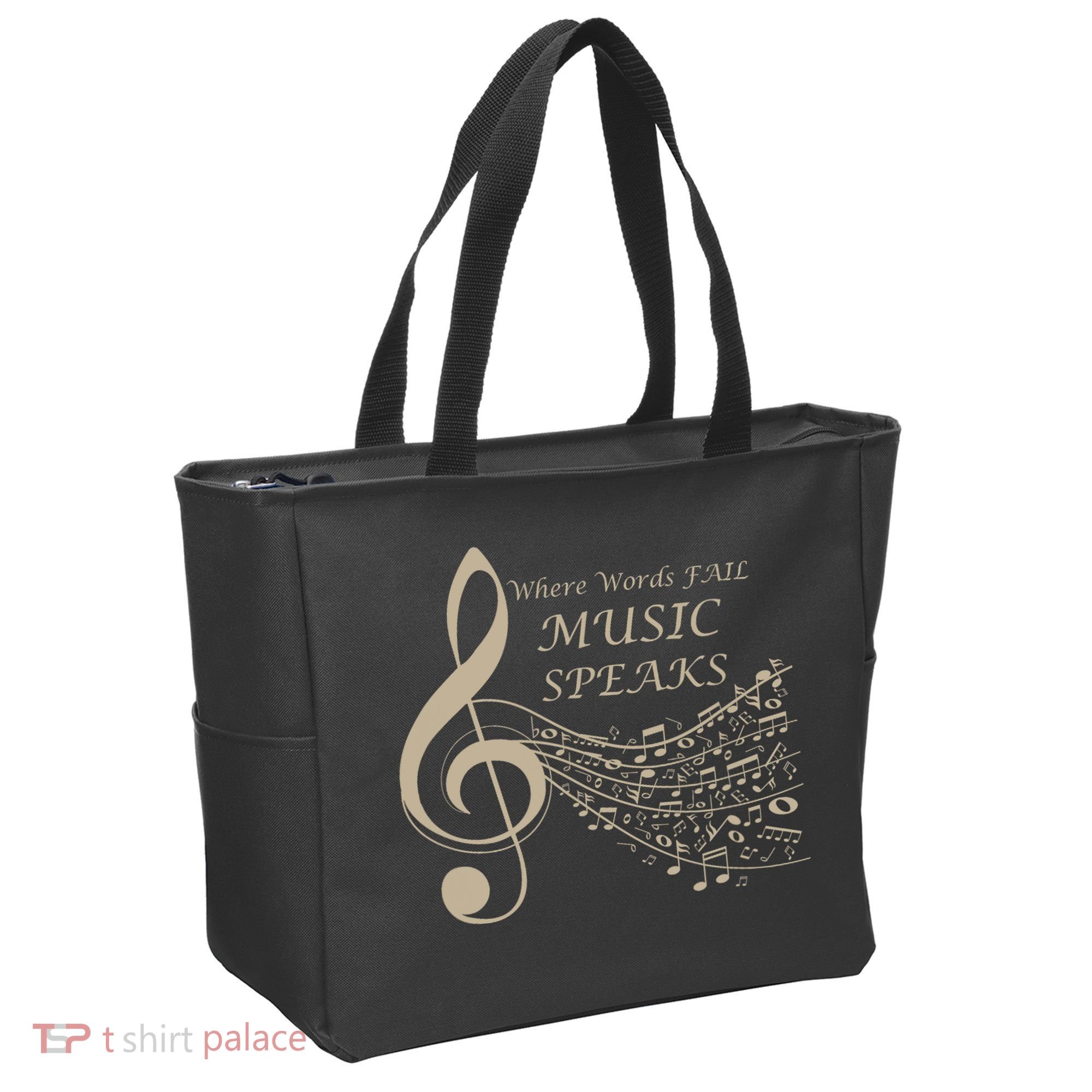 Where Words Fail Music Speaks Musical Music Notes Tote Bag