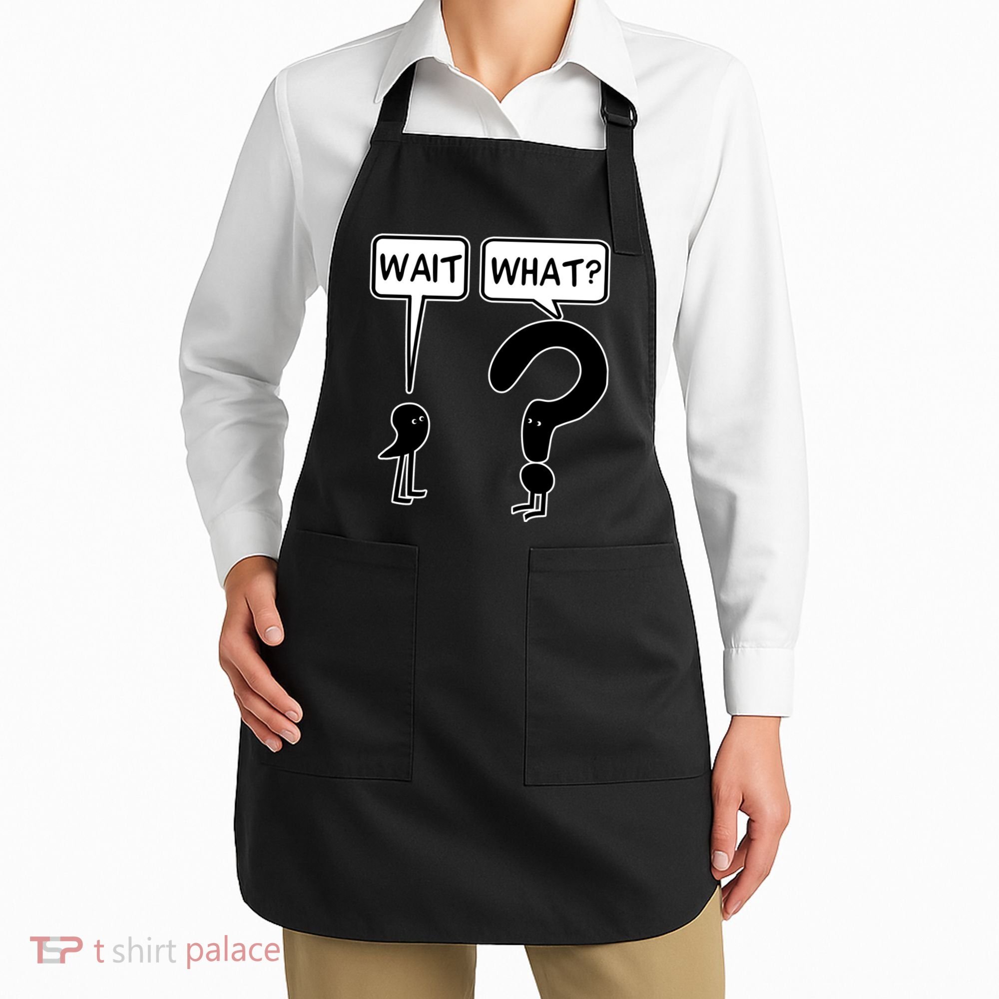 Wait What Funny Grammar Questioning Punctuation Apron