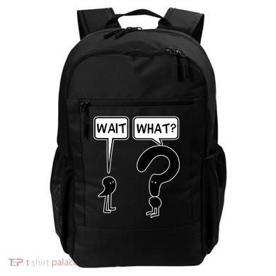 Wait What Funny Grammar Questioning Punctuation Backpack