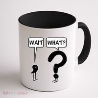 Wait What Funny Grammar Questioning Punctuation Coffee Mug thumb 1