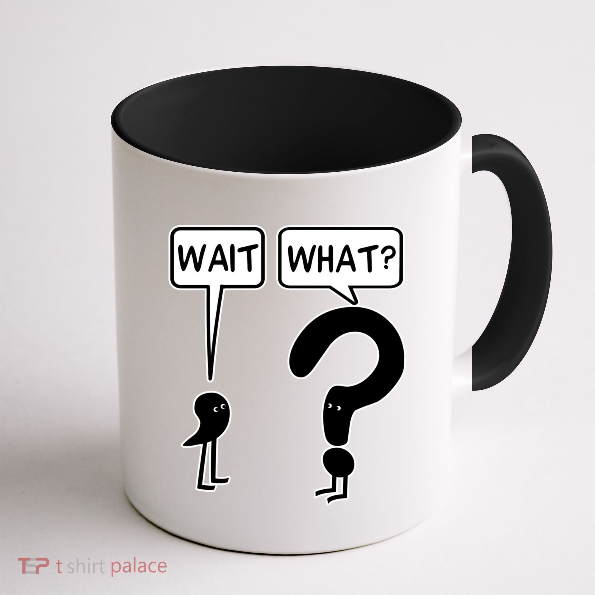 Wait What Funny Grammar Questioning Punctuation Coffee Mug