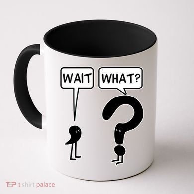Wait What Funny Grammar Questioning Punctuation Coffee Mug