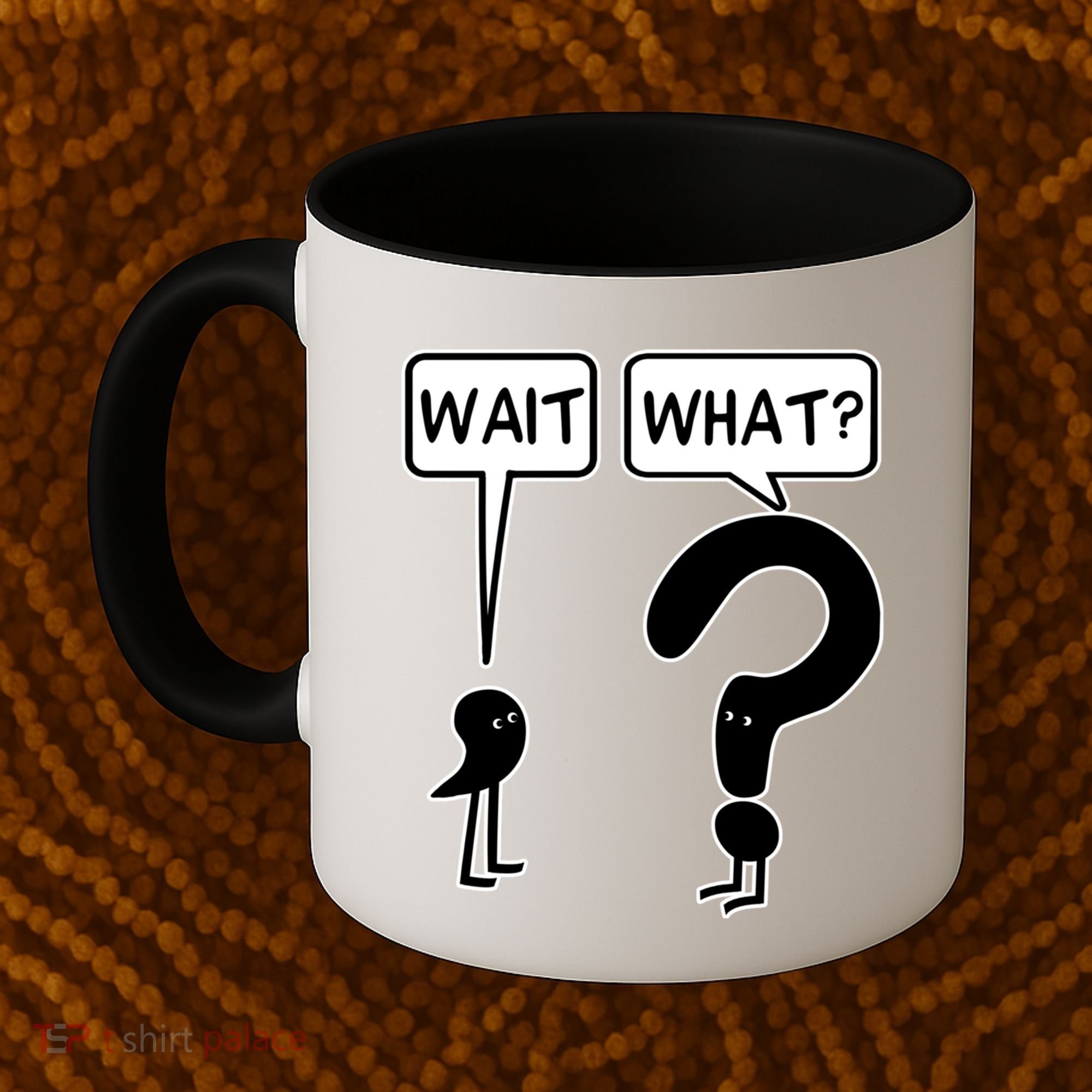Wait What Funny Grammar Questioning Punctuation Coffee Mug