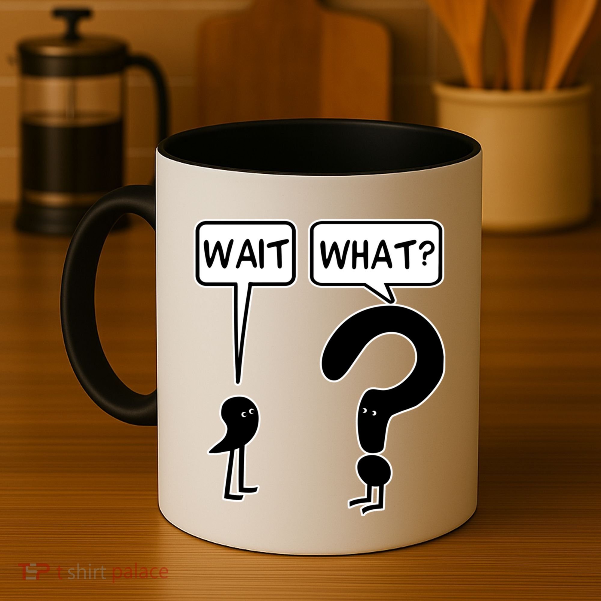 Wait What Funny Grammar Questioning Punctuation Coffee Mug