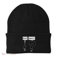 Wait What Funny Grammar Questioning Punctuation Beanie thumb 0