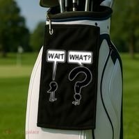 Wait What Funny Grammar Questioning Punctuation Golf Towel thumb 2