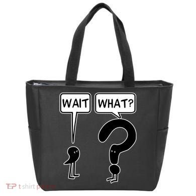 Wait What Funny Grammar Questioning Punctuation Tote Bag