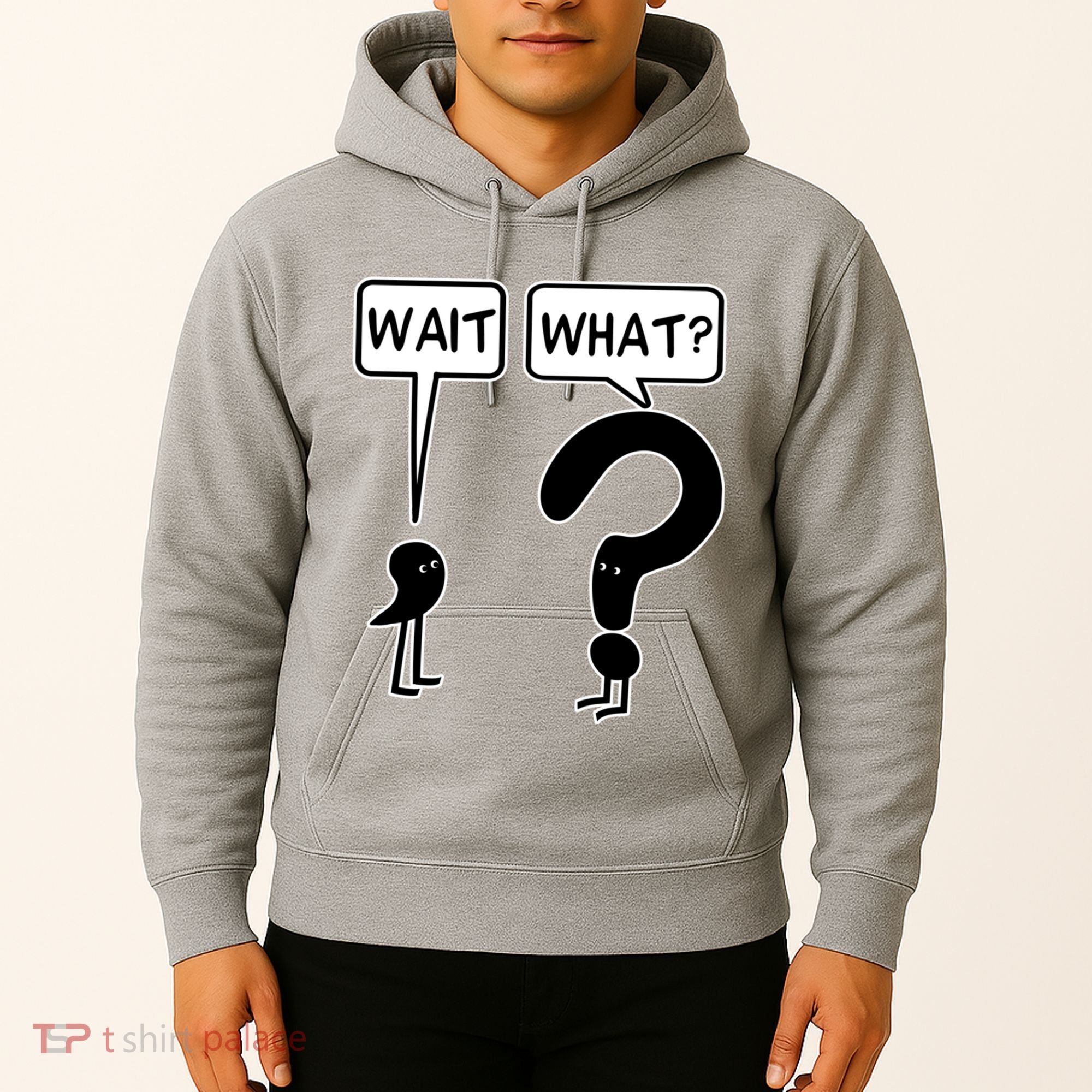 Wait What Funny Grammar Questioning Punctuation Hoodie