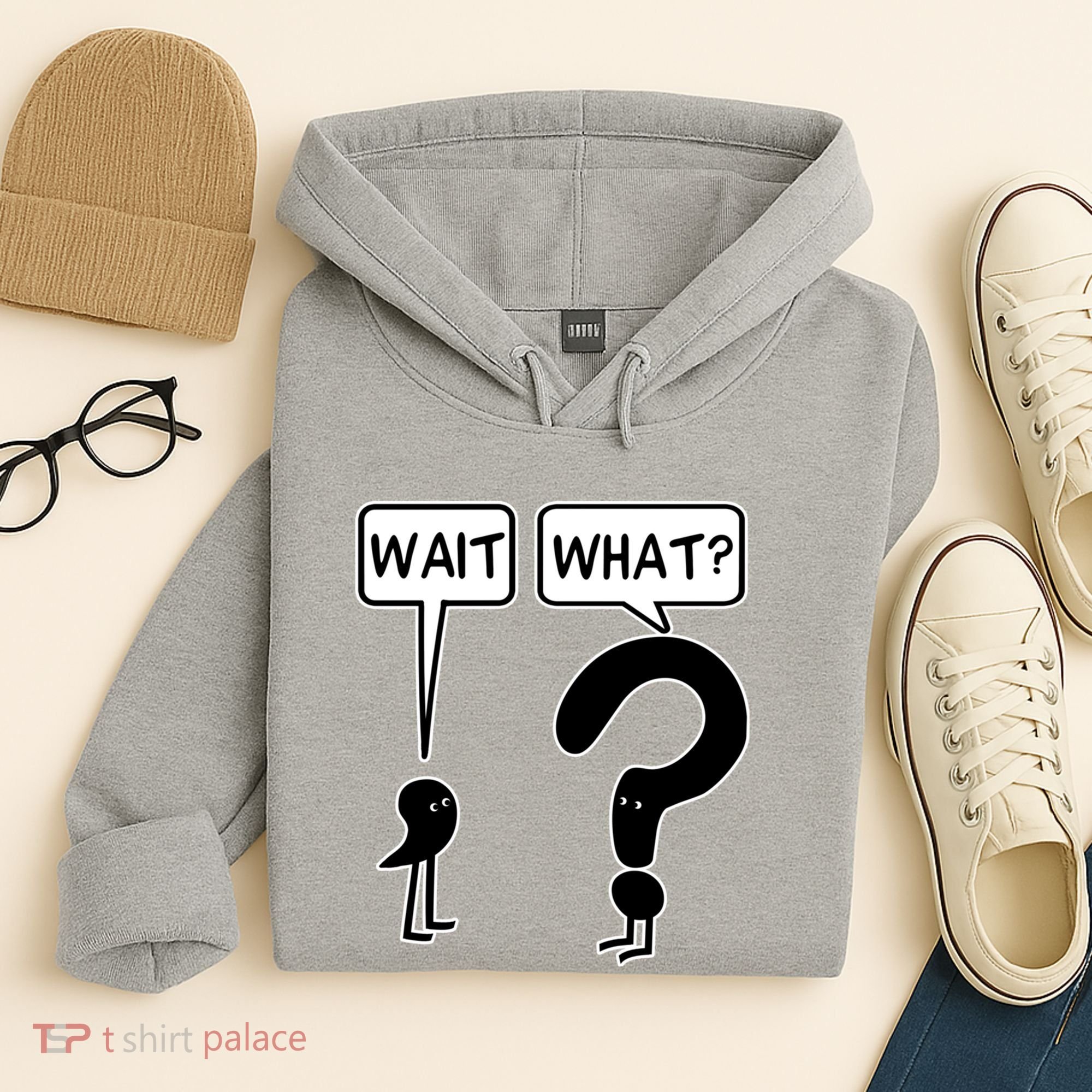 Wait What Funny Grammar Questioning Punctuation Hoodie