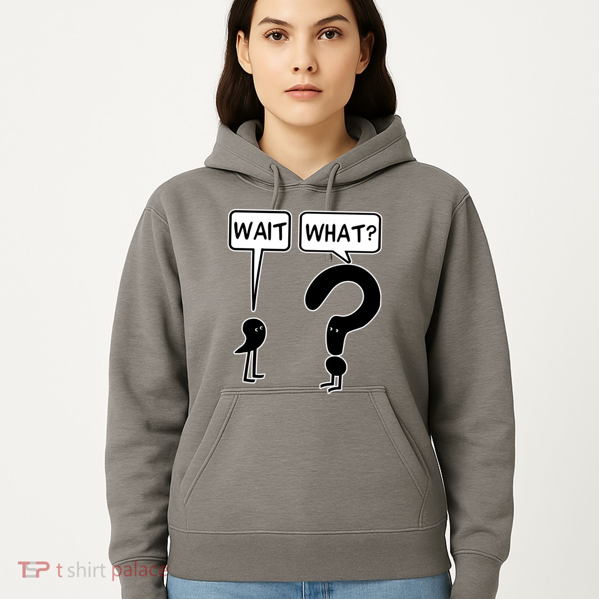 Wait What Funny Grammar Questioning Punctuation Hoodie