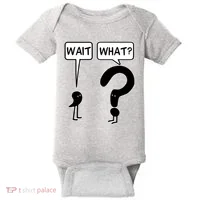 Wait What Funny Grammar Questioning Punctuation Baby Bodysuit thumb 0