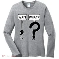 Wait What Funny Grammar Questioning Punctuation Women's Long Sleeve Shirt thumb 0