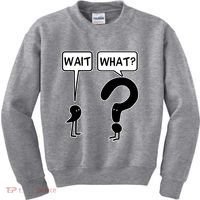 Wait What Funny Grammar Questioning Punctuation Kids Sweatshirt thumb 0