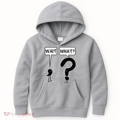 Wait What Funny Grammar Questioning Punctuation Kids Hoodie