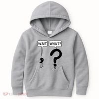 Wait What Funny Grammar Questioning Punctuation Kids Hoodie thumb 0