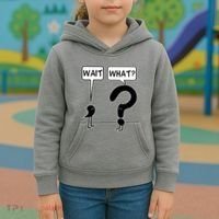 Wait What Funny Grammar Questioning Punctuation Kids Hoodie thumb 3