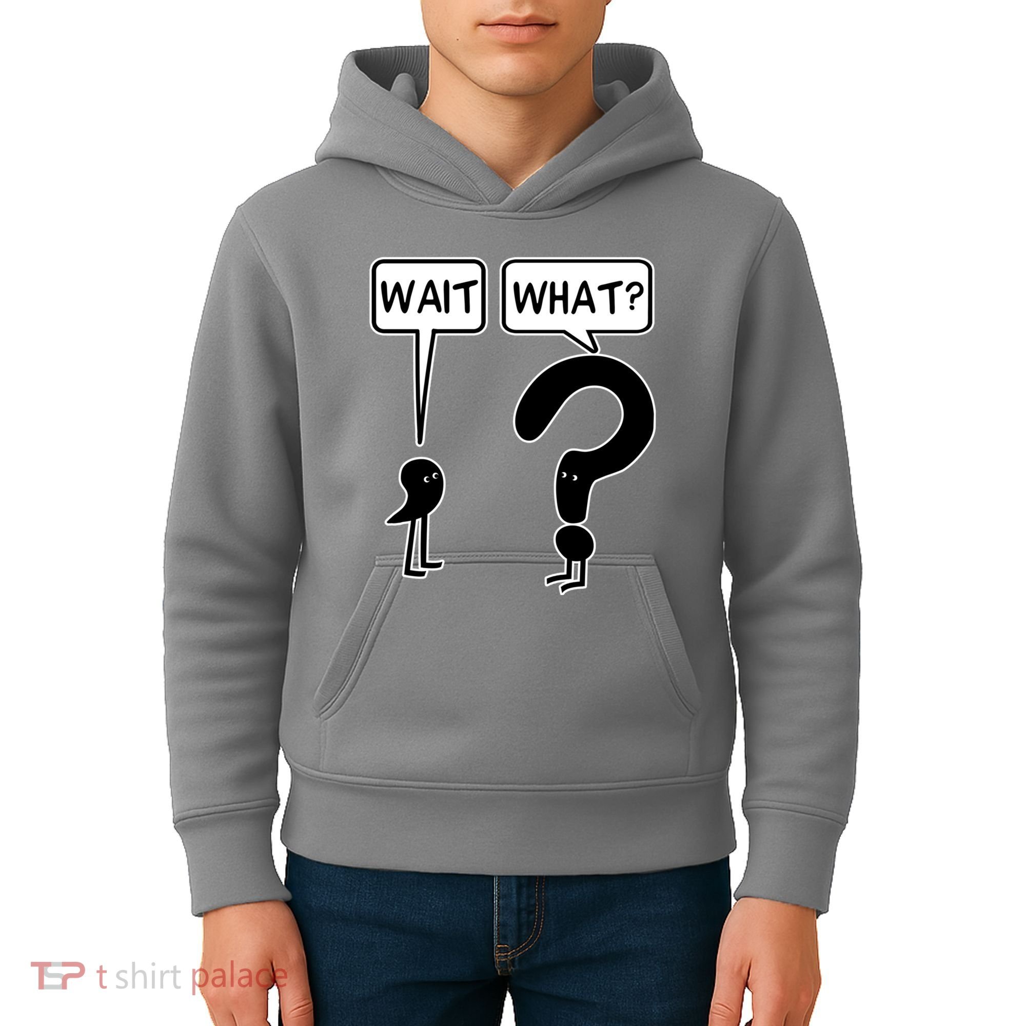 Wait What Funny Grammar Questioning Punctuation Kids Hoodie